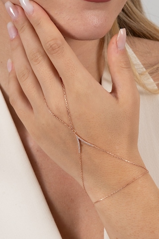 925 Ayar Gümüş Şahmeran Rose Zirkon Taşlı Tutku Şahmeran Barcode Beyaz - Rose Gold