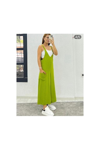 Rouge Basıc Ayrobin Kumaş Tulum Olive