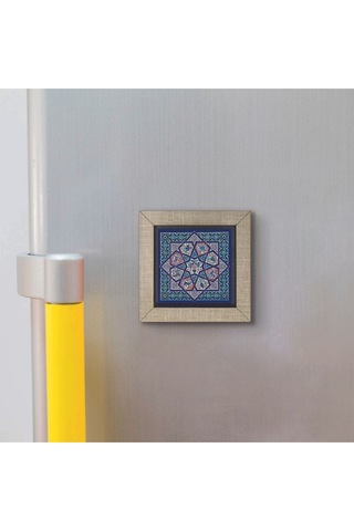Anadolu Selçuklu Çini Motifi Baskılı Mdf Magnet 7x7 30