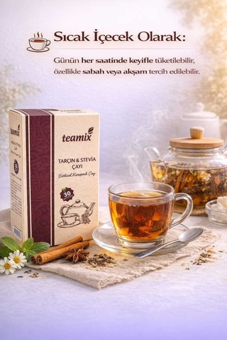 Tarçın Stevia Çayı 60 Gr 30 Süzen Poset