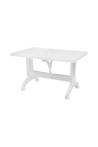 Omnipazar Mt-gf212 Prima Ancora Plastik Dikdörtgen Bahçe Balkon Masa 75x120 Cm Beyaz