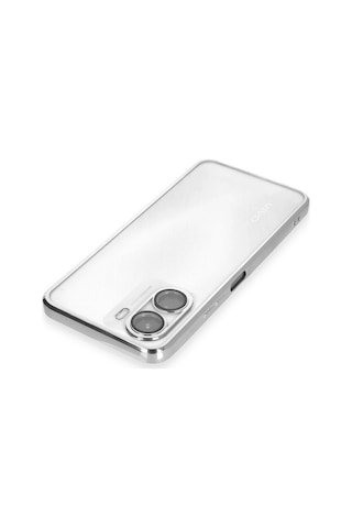 Gld-spt- Newface Vivo Y16 Kılıf Razer Lensli Silikon - Gümüş