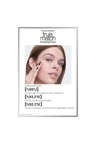 L'Oreal Paris True Match Bakım Yapan Fondöten 1N Ivory 30 ML
