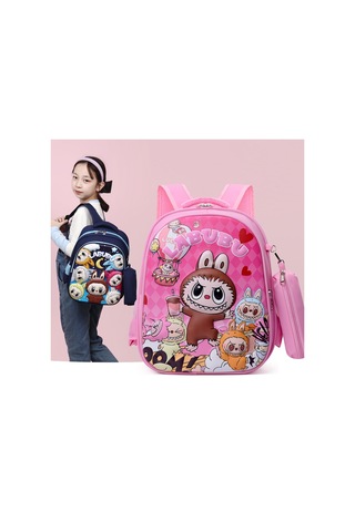 Karikatür Çocuk Hardshell Okul Çantası Birinci, İkinci Ve Üçüncü Sın Hafif İlkokullu Öğrenci Moda Sırt Çantı-pembe Pembe