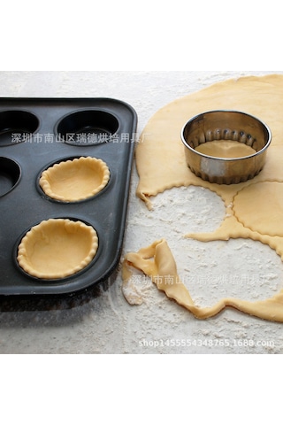 Fosenze 3 Parça Çelik Pasta Kalıbı, Yuvarlak Dalgalı Kenar, Pastane Ve Bisküvi Yapımı İçin