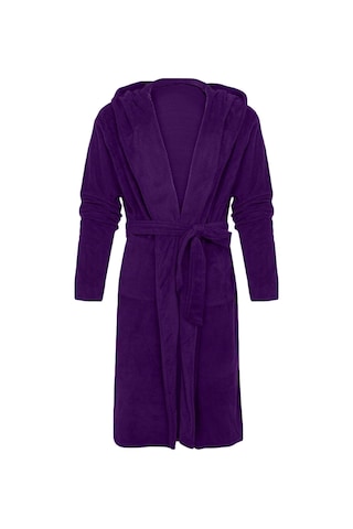 Erkek Uzun Kapşonlu Bornoz Uzun Tam Boy Gecelik Bornoz Sıcak Mavi