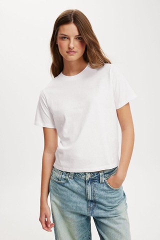 Seeh Beyaz Basic Kısa Kollu Kadın T-shirt Sh280