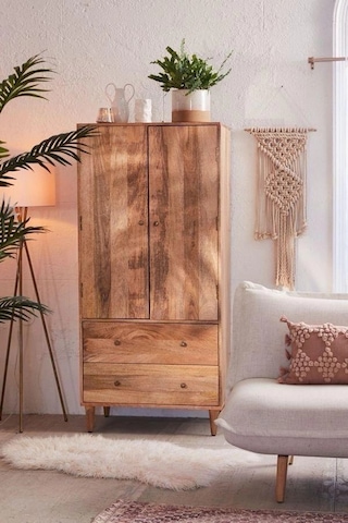Ahşap Çok Amaçlı Vintage Model Elbise Dolabı, Gardrop