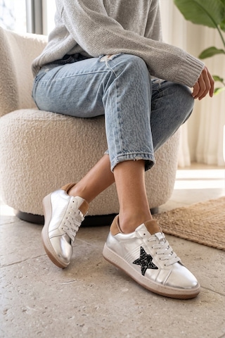 Beety 26bk248.777 Kadın Hakiki Deri Klasik Sneaker Gümüş