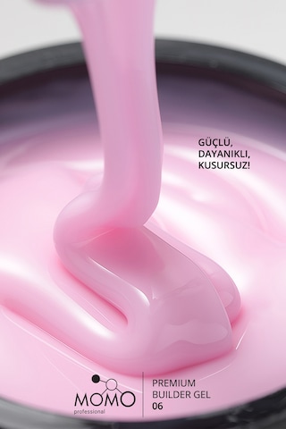 Momo Professional Premium Builder Gel Protez Tırnak Jeli No.06 Pembe 10 gr