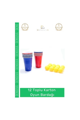 Oyunbardağı Renkli Büyük Boy Bira Kupası Karton Set Eğlenceli Aktivite Parti 12 Toplu Oyun Bardağı Çok Renkli
