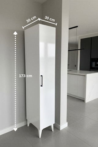 Aruat 6 Raf'lı Mutfak & Banyo Çok Amaçlı Kulanılabilen Kapaklı Dolap 30 161 Beyaz