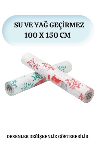 Kağıt Masa Örtüsü 24 Metre 16 Yaprak 100x150 Cm Kullan At Masa Örtüsü Sıvı Geçirmez Desenli Örtü Karışık