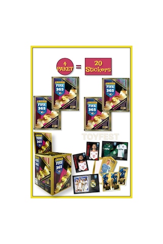 Panini Fifa 365 2024 Futbolcu Stickers Kartları - 4 Paket 20 Stickers