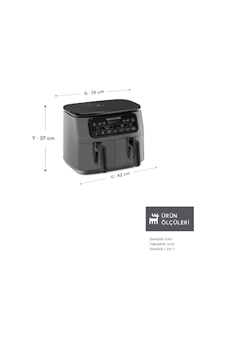 Karaca Air Pro Cook Duo Tandır XXXL 4+4 Litre Airfryer Fritöz 8 Kişilik