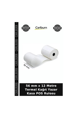 Özel Üretim 56x12 Rulo İşyeri Malzemeleri 56 Mm X 12 Metre Termal Kağıt - Yazar Kasa Pos Rulosu
