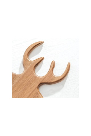 Morponi Dekoratif Geyik Figürlü Kesme Tahtası Oval - Peynir Tahtası - Dekoratif Sunumluk 36 Cm X 26 Cm Bambu