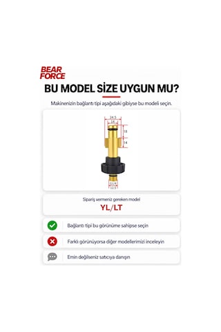 Robeve Bear Force Foam Lance Köpük Yapıcı Aparat 1l Köpük Aparatı Basınçlı Yıkama Makineleri Için Köpük Aparatı Çift Nozzle İle Birlikte Foam Canon Yl/lt Bağlantı Uyumlu