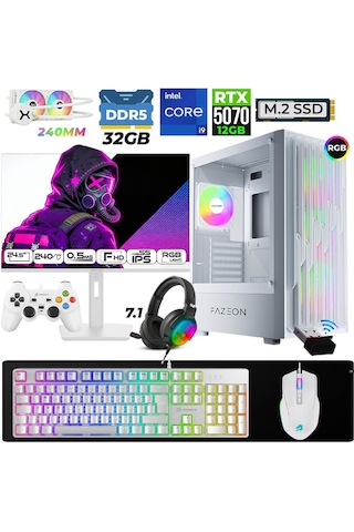 Fazeon Astra X890 i9-14900KF 32 GB 1 TB M.2 NVMe SSD 12 GB RTX5070 24.5" Free Dos Masaüstü Oyuncu Bilgisayarı