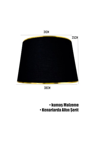 Siyah Gold Şeritli Lambader Şapkası Siyah