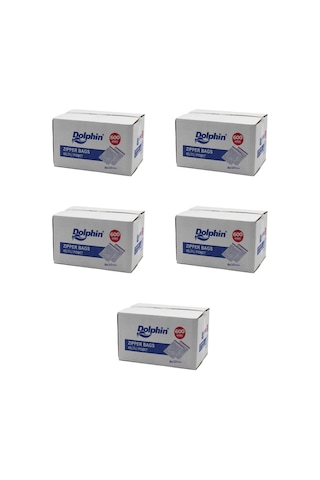 Dolphin Kilitli Şeffaf Buzdolabı Kilitli Saklama Poşeti Torba 5 x 1000'li 8 x 10 CM