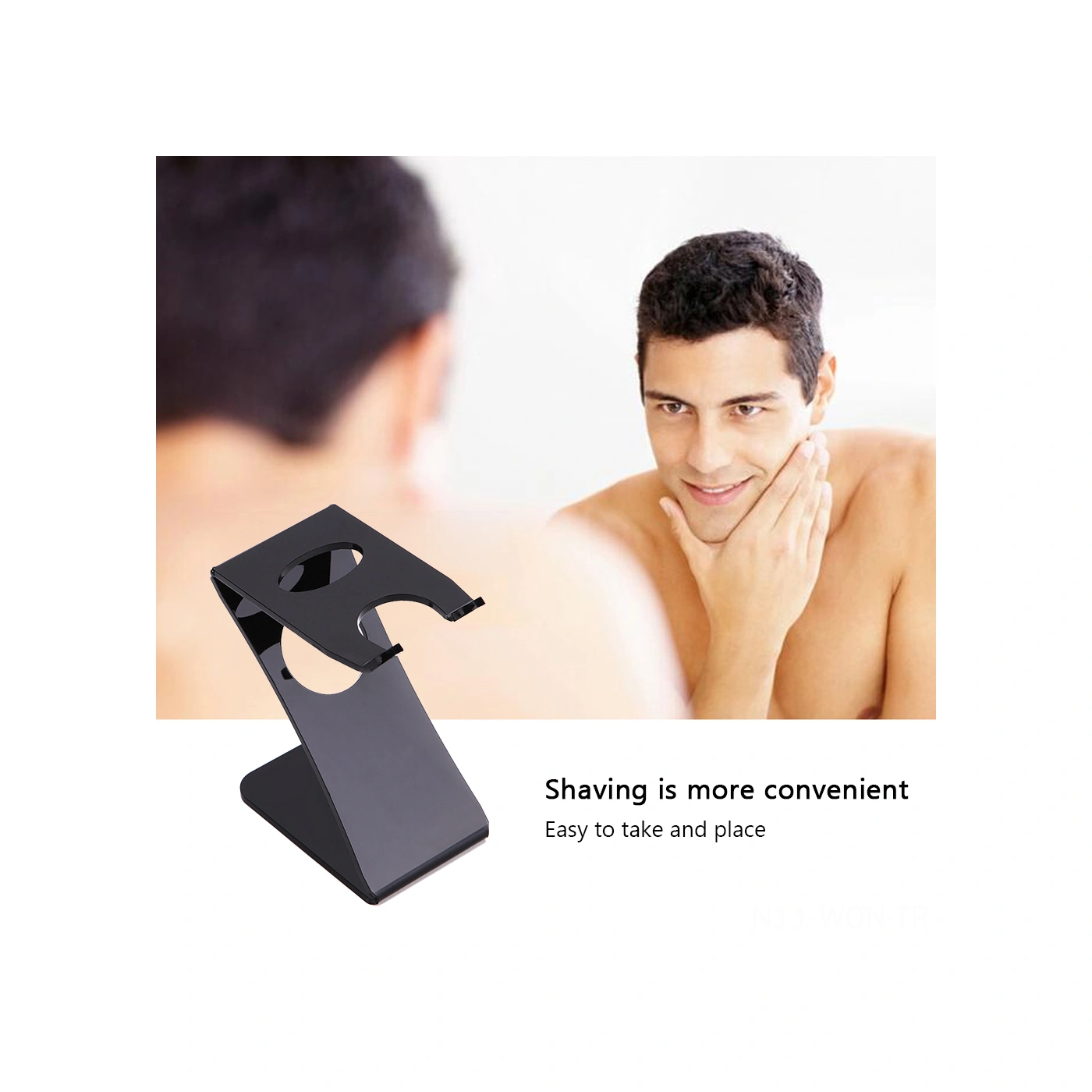 Neevoyu Siyah Akrilik Tıraş Aleti Tutucu - Tıraş Fırçası Ve Bıçağı Düzenleyici - Banyo Tezgahı Organizer S1080 Classıc