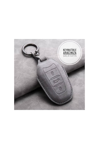 Cıtroen Peugeot 208 308 3008 5008 Süet Deri Anahtar Kılıfı