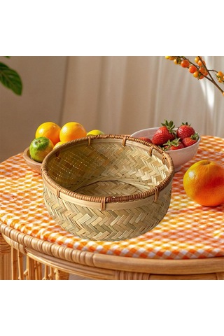 Suntek Dokuma Meyve Sepeti Masaüstü Oturma Odası Için M Kahverengi