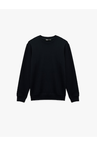 Koton Regular Fit Uzun Kollu Dokulu Basic Bisiklet Yaka Sweatshirt Lacivert 6wam70192mk Lacivert