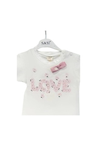 Zekids Kız Bebek Papatya Desenli Pantolonlu Takım-14532 Pembe