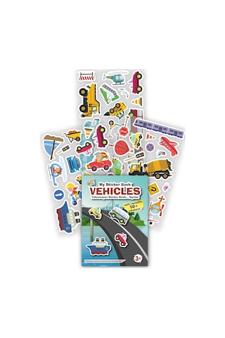 My Sticker Book '' Vehicles- Dinosaurs'', 2li Set Tükenmeyen Sticker