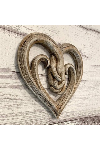Sones 30 X 30cm El Tutan El Kalp Şeklinde Ahşap Duvar Dekorasyonu El Sanatları Kolye