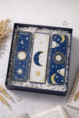 Celestial Night Güneş & Ay Temalı Kitap Ayracı Seti
