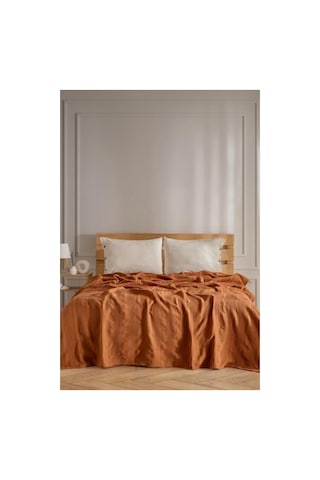 Tek Kişilik Waffle Desenli Pike - Hafif Yazlık Yatak Örtüsü 160x220 Cm Açık Indigo