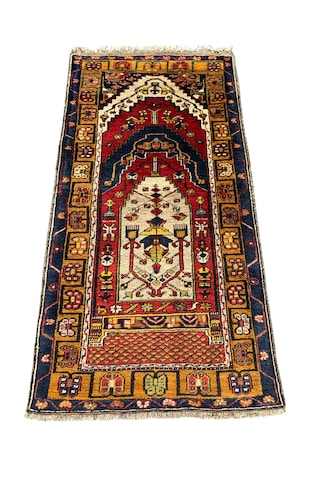 El Dokuma Sıfır Antika Yahyalı Seccade 80x160 Kök Boya Namazlık