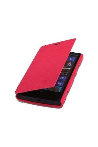 Nillkin Lumia 920 İle Uyumlu Yana Açılan Kapaklı Kılıf Kırmızı