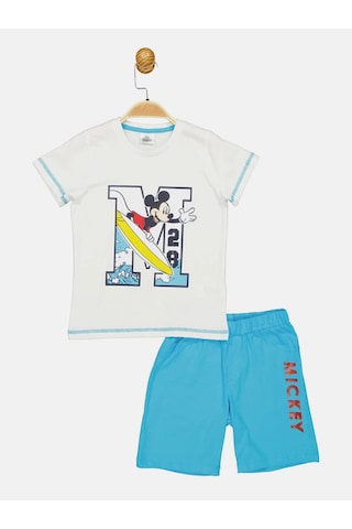 Mickey Mouse Lisanslı Beyaz Erkek Çocuk Alt Üst Takım Mc18072 Beyaz