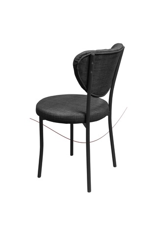 Nemeron Elit Mutfak Sandalyesi Keten Kumaş Metal Sandalye Silinebilir Kafe Salon Sandalyesi - Füme Füme