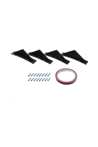 Wezone 4 Adet Abs Siyah Araba Arka Tampon Spoileri - Eğimli Stil, 15cm Boyut, Çift Taraflı Yapıştırıcı Ve Vida Seti