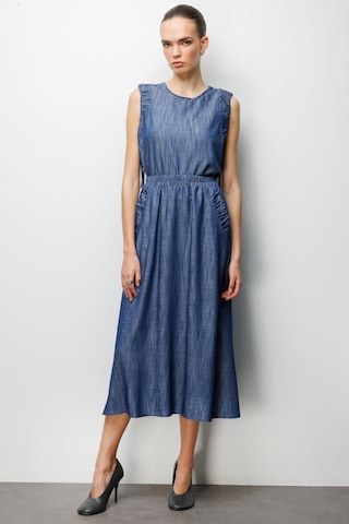 On Kadın Beli Lastikli Maxi Etek 74321 Indigo İndigo