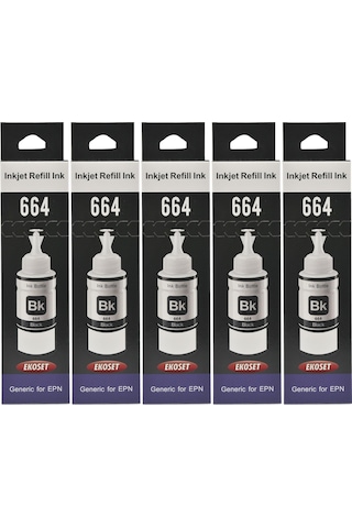 Ekoset Epson L550 L565 Siyah Uyumlu Mürekkep 70 ML 5 Adet