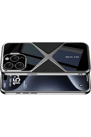 Apple Uyumlu iPhone 15 Pro Kılıf Ultra İnce Kamera Korumalı Pc + Deri Arka Yüzey Redclick X-pro Kapak - Siyah