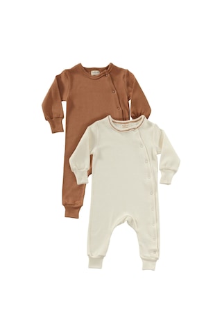Tinylamb Spice Unisex 2 Parça Organik Pamuk Bebek Ve Çocuk Tulumu 2'li Takım Kiremit-krem