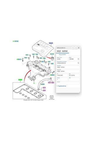 Üst Takım Conta Reinz Keçeli Mondeo Kuga Focus 2.0tdcı Rylt637698 - 3m5q6l004ca