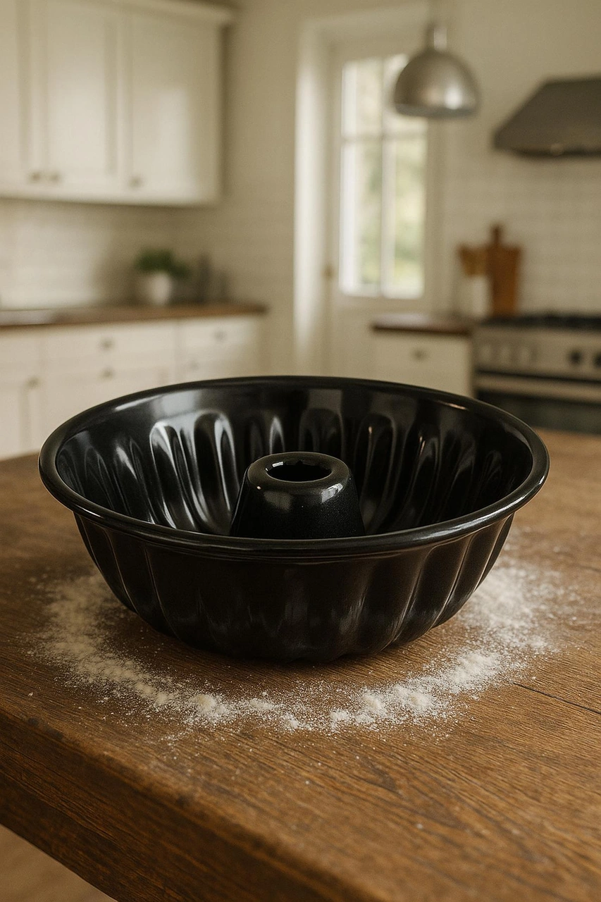 Yuvarlak Emaye Kek Kalıbı 28 Cm Fırın Pasta Tart Ekmek Kalıbı Siyah