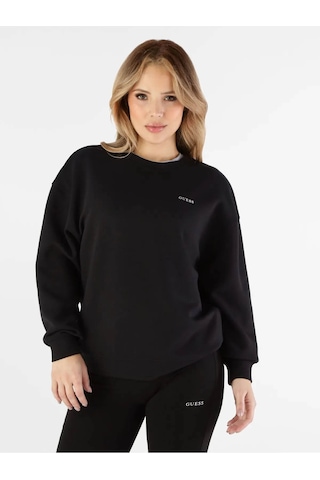 Guess Viskon Karışımlı Siyah Kadın Sweatshirt V6gq17k3250-jblk