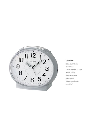Seiko Qhk059s Sessiz Saniyeli Aydınlatmalı Bell Sesli Alarm 5 Dk Ertelemeli Masa Saati Çok Renkli