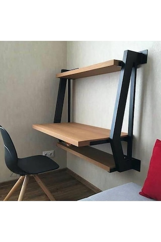 Umutpark Umutpark Metal Ahşap Çalışma Masası. Siyah
