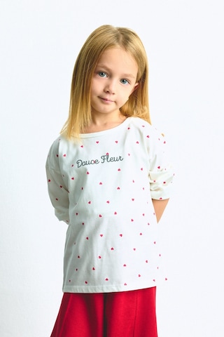 Defacto Regular Fit Bisiklet Yaka Kalp Desenli Penye Uzun Kollu Tişört Kız Bebek I0682a526auwt34 Beyaz-wt34