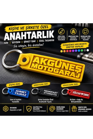 Kişiye Özel 3d Baskı Anahtarlık İsim Soyisim Şirket Logosu Ve İsme Özel Anahtarlık Sevgililere Özel İki İsimli Anahtarlık Çok Renkli